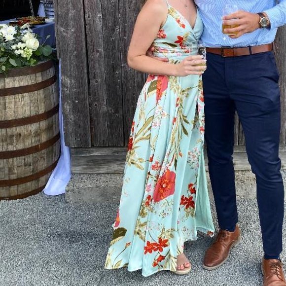 Lulus Still the One Sage Green Floral Print Satin Maxi Dress - Picture 5 of 6